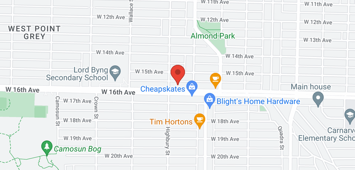 map of 3765 W 16TH AVENUE